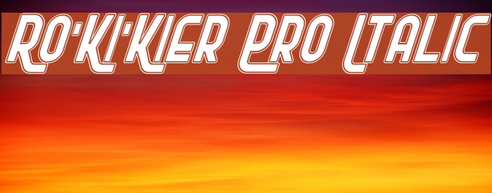 Ro'Ki'Kier Pro Italic Font examples