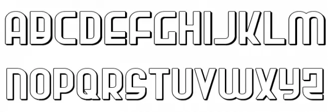 Ro'Ki'Kier Shadow Expanded Schriftart Kleinbuchstaben