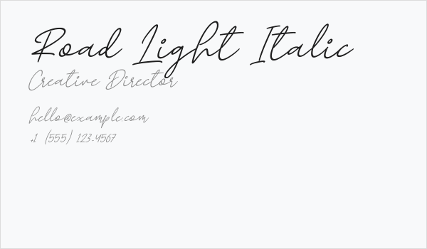 Road Light Italic Business Card