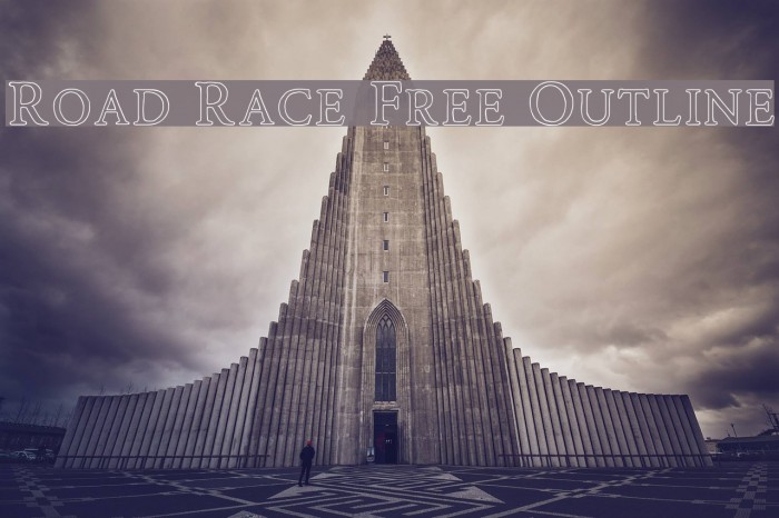 Road Race Free Outline Font examples