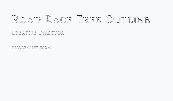 Road Race Free Outline Business Card