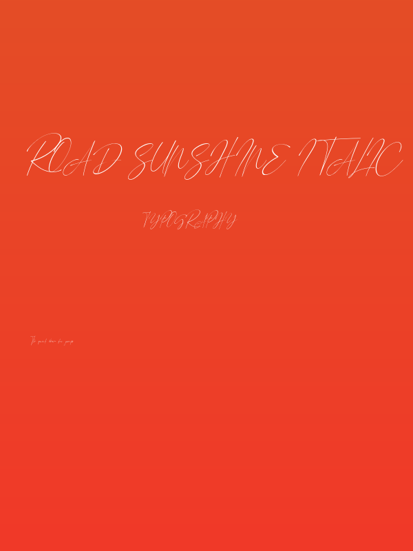 Road Sunshine Italic Poster