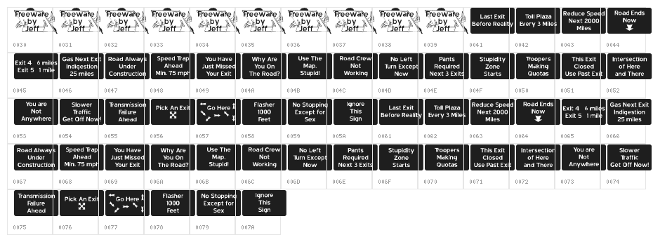 Road To Nowhere JL Character Map