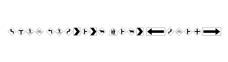 Road Warning Sign Medium Font