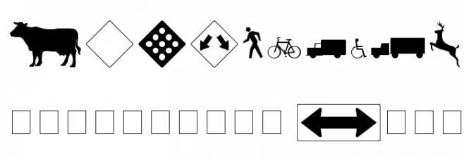 Road Warning Sign Medium Fonte OUTROS PERSONAGENS