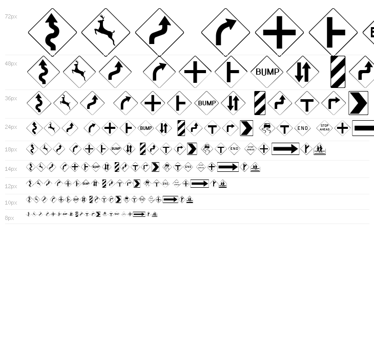 Road Warning Sign Medium Waterfall