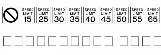 RoadSign Medium Font Alte caractere