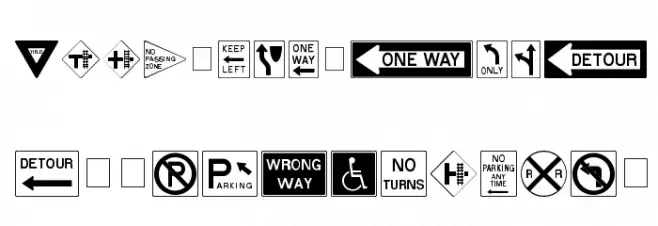 RoadSign Medium Fuentes MAYÚSCULAS