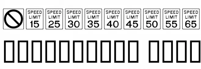 RoadSign Font OTHER CHARS