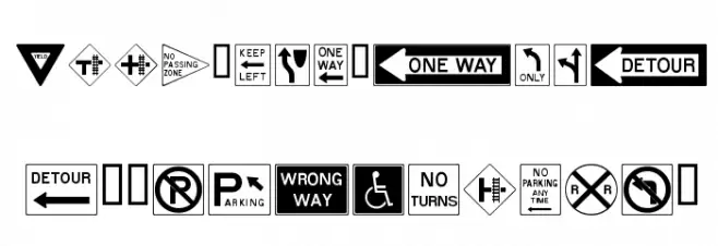RoadSign फ़ॉन्ट अपरकेस