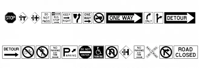 RoadSign Caratteri MINUSCOLO