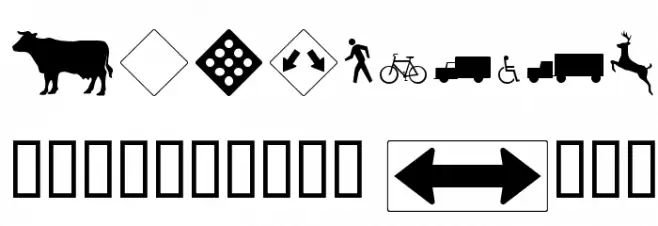 RoadWarningSign Font OTHER CHARS