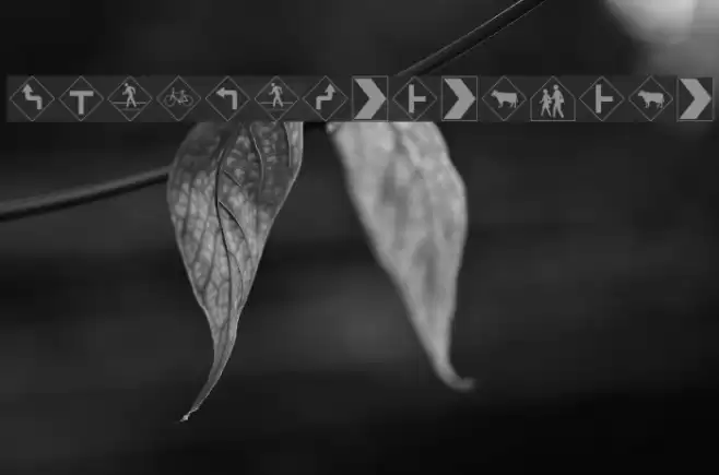 RoadWarningSign Font examples