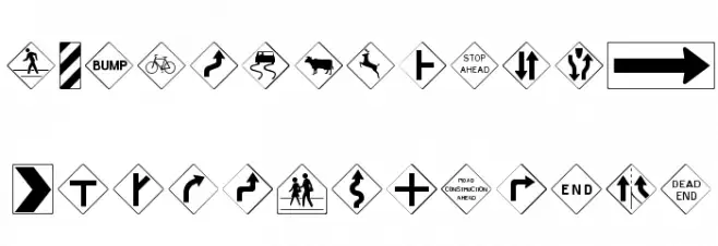 RoadWarningSign 字体 小写