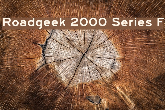 Roadgeek 2000 Series F Font examples