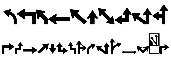 Roadgeek 2005 Arrows 1 Font OTHER CHARS