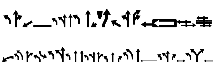 Roadgeek 2005 Arrows 1 Font LOWERCASE