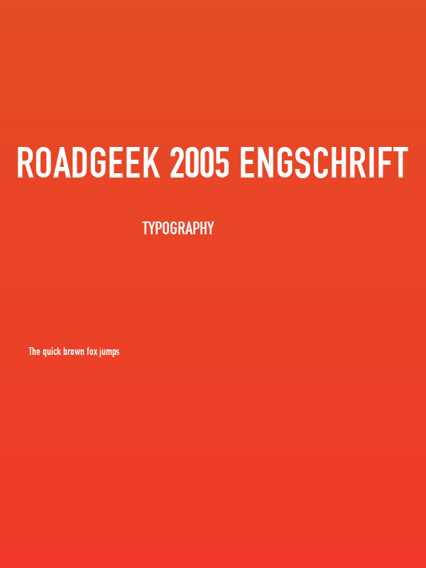 Roadgeek 2005 Engschrift Poster