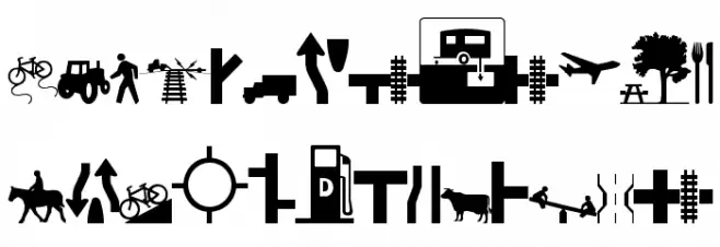 Roadgeek 2005 Icons Schriftart Groß