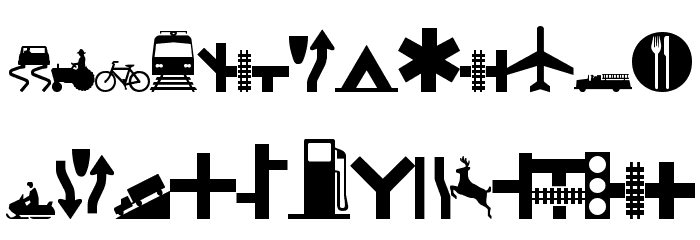 Roadgeek 2005 Icons Font LOWERCASE