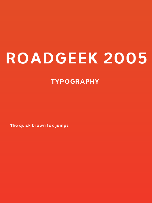 Roadgeek 2005 Series 6W Poster