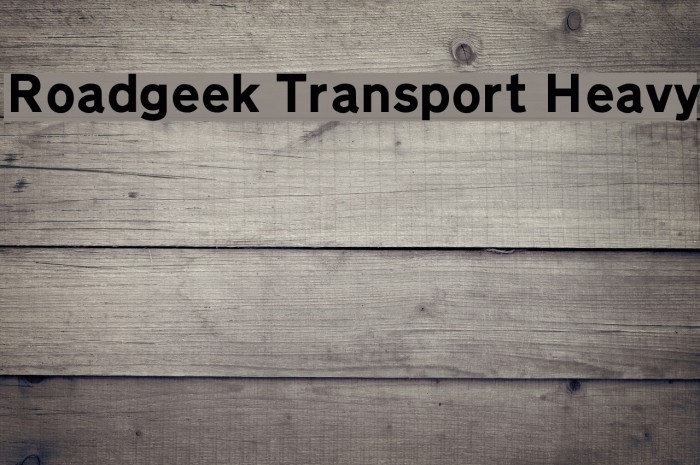 Roadgeek Transport Heavy Font examples