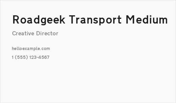 Roadgeek Transport Medium Business Card