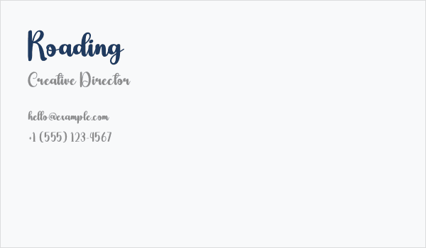 Roading Business Card