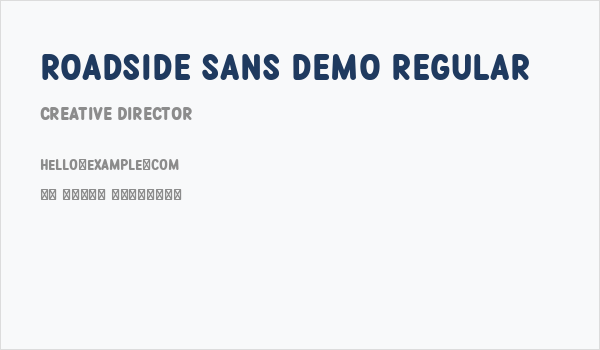 Roadside Sans Demo Regular Business Card