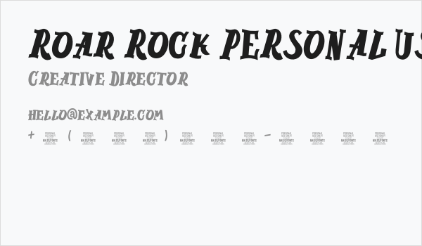 Roar Rock PERSONAL USE ONLY Regular Business Card