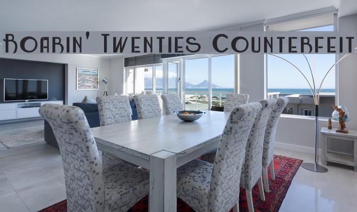 Roarin' Twenties Counterfeit Font examples