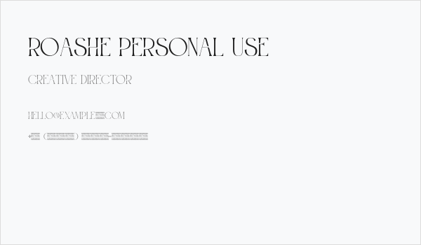 Roashe Personal Use Business Card