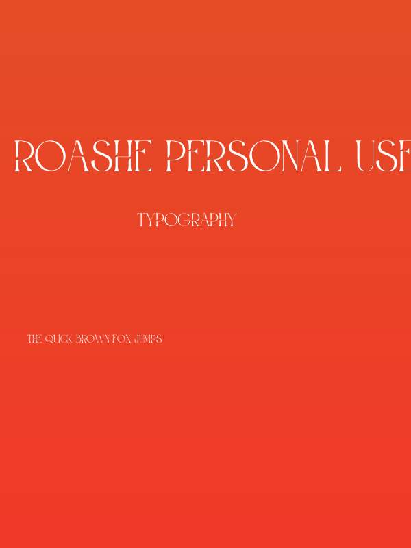 Roashe Personal Use Poster