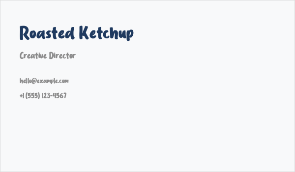 Roasted Ketchup Business Card