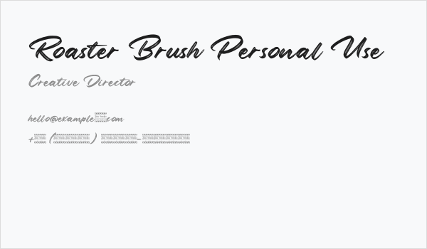 Roaster Brush Personal Use Business Card
