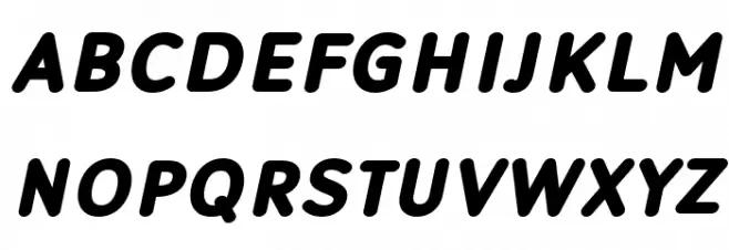Robaga Rounded Black Italic Schriftart Groß