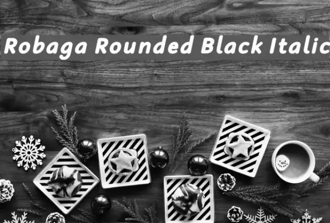 Robaga Rounded Black Italic Fonte examples