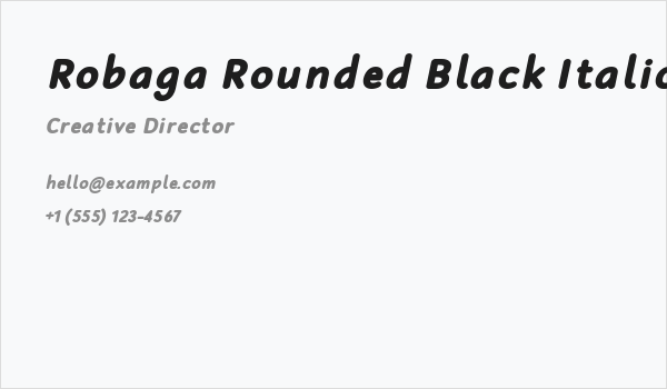 Robaga Rounded Black Italic Business Card