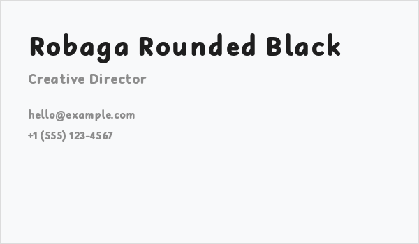 Robaga Rounded Black Business Card