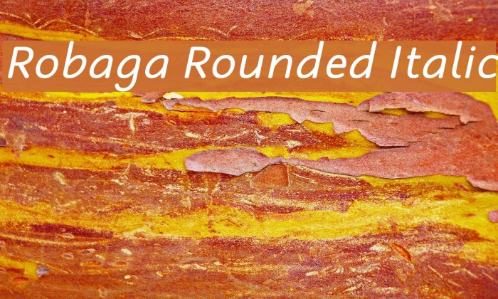 Robaga Rounded Italic Font examples