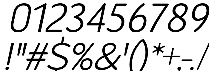 Robaga Rounded Light Italic Шрифта ДРУГИЕ символов