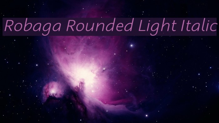 Robaga Rounded Light Italic Шрифта examples