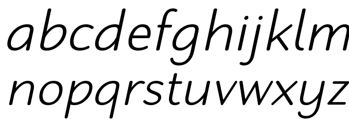 Robaga Rounded Light Italic Шрифта строчной