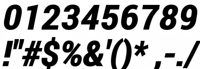 Roberto Sans Black Italic Шрифта ДРУГИЕ символов