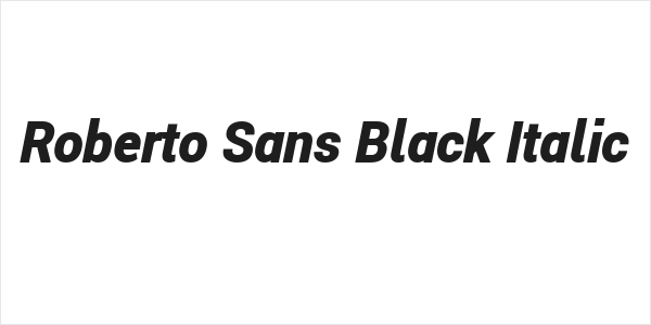 Roberto Sans Black Italic Logo
