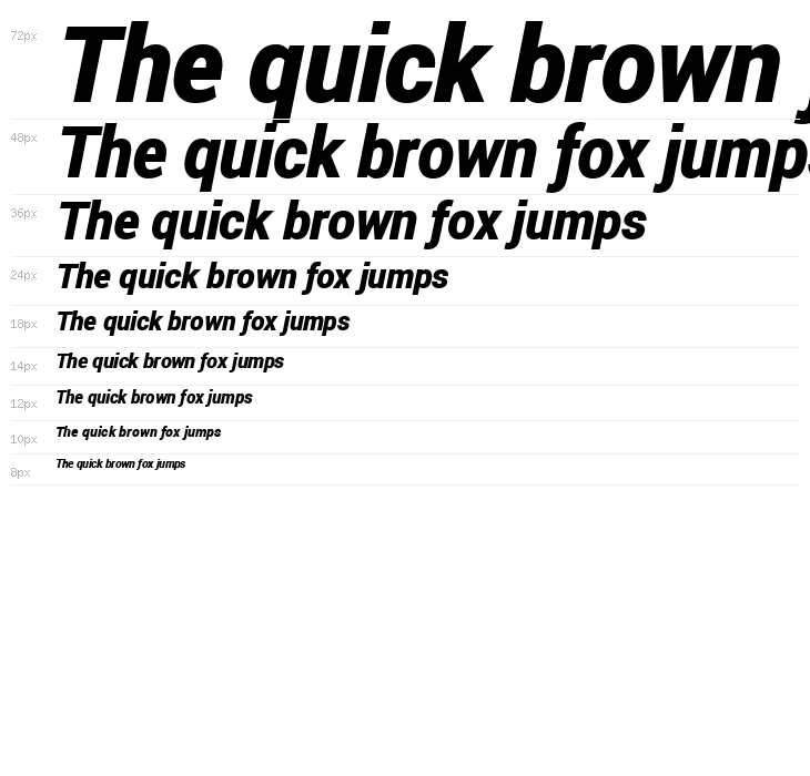 Roberto Sans Black Italic Waterfall