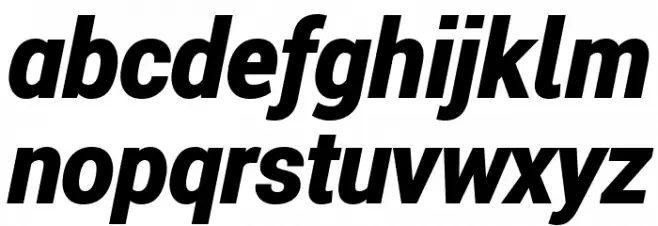 Roberto Sans Black Italic Schriftart Kleinbuchstaben