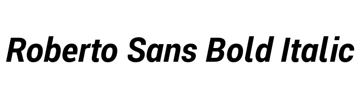 Roberto Sans Bold Italic  font caratteri gratis