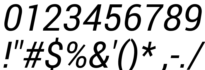 Roberto Sans Italic Font OTHER CHARS