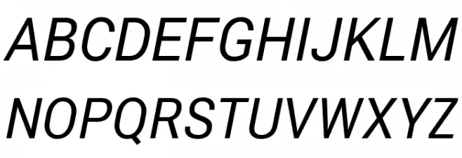 Roberto Sans Italic Schriftart Groß